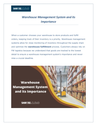 Warehouse Management System and its Importance.