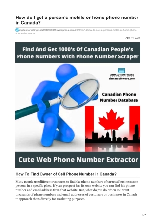 How To Find Owner of Cell Phone Number in Canada?