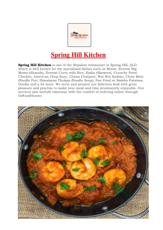 5% off @ Spring Hill Kitchen Nepalese Restaurant, QLD.