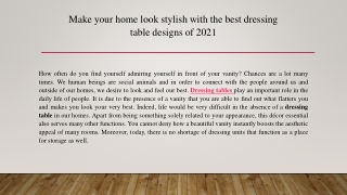 Make your home look stylish with the best dressing table designs of 2021
