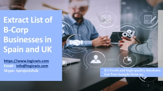 Extract List of B-Corp Businesses in Spain and UK
