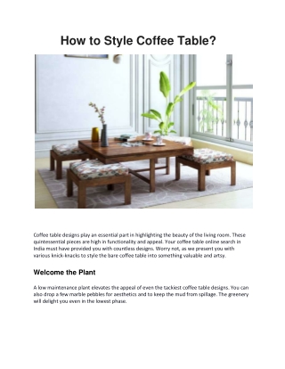 How to Style Coffee Table?