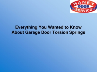 Everything You Wanted to Know About Garage Door Torsion Springs