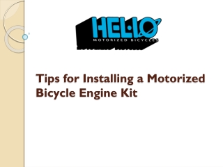 Installing a Motorized Bicycle Engine Kit