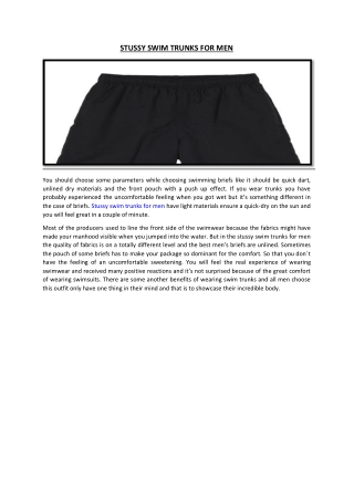 STUSSY SWIM TRUNKS FOR MEN