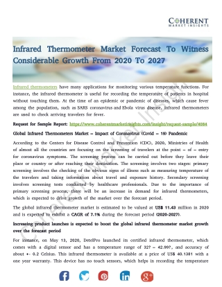 Infrared Thermometer Market Forecast To Witness Considerable Growth From 2020 To 2027