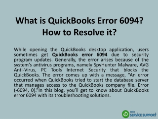 What is QuickBooks Error 6094? How to Resolve it?