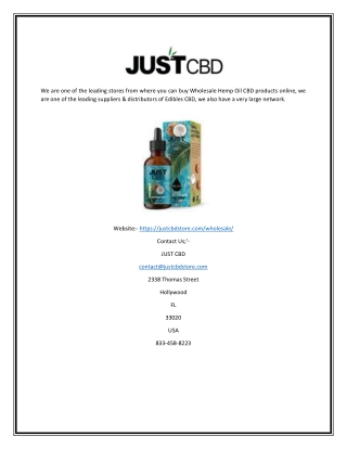 Wholesale CBD | Justcbdstore.com