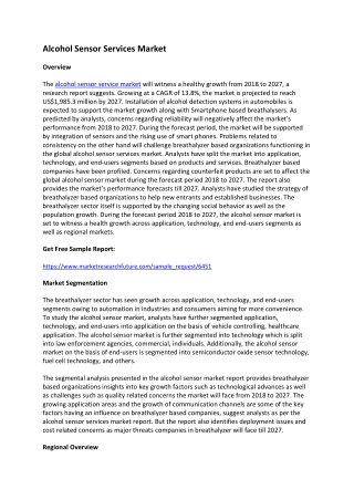 Alcohol Sensor Services Market Trends, Strategy and Forecast to 2027