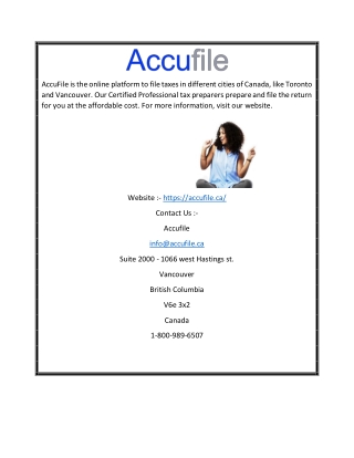 File Taxes Online Canada | AccuFile