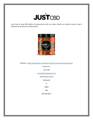 What Are CBD Gummies | Justcbdstore.com