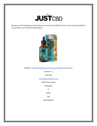 CBD tincture | Justcbdstore.com