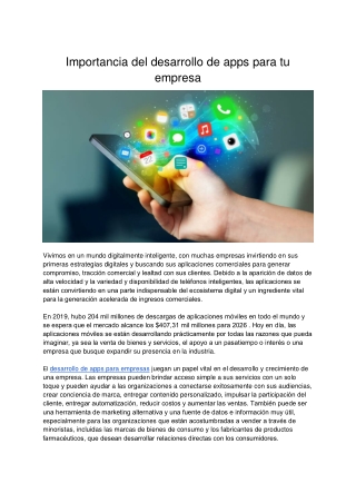Importancia Del Desarrollo De Apps Para Tu Empresa