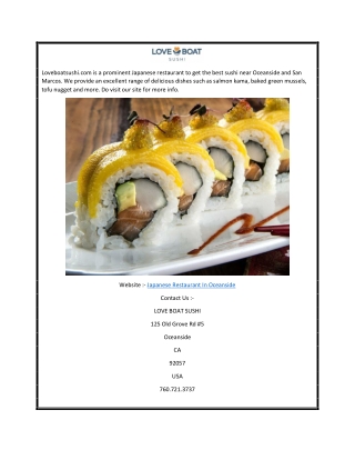 Japanese Restaurant in Oceanside | Loveboatsushi.com