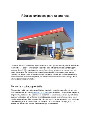 Rótulos Luminosos Para Tu Empresa