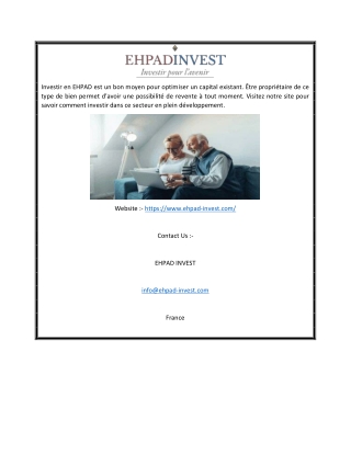 INVESTIR OU INVESTISSEMENT EN EHPAD