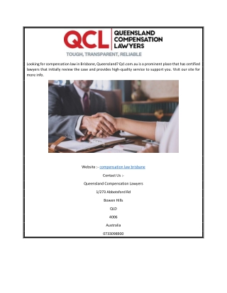 Compensation Law Brisbane | Qcl.com.au