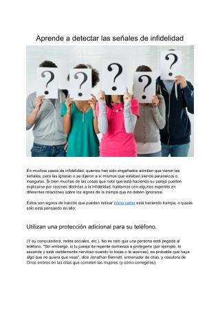 Aprende A Detectar Las Señales De Infidelidad