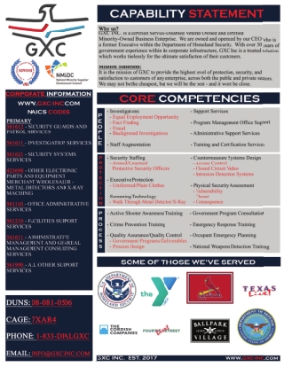 Gxc inc capability statement