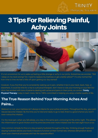 3 Tips For Relieving Painful, Achy Joints