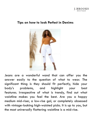 Tips on how to look Perfect in Denims