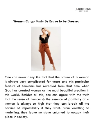 Women Cargo Pants: Be Brave to be Dressed