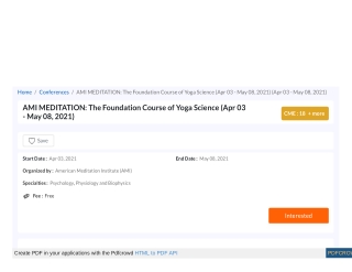 AMI MEDITATION: The Foundation Course of Yoga Science