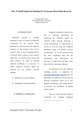How to build empirical modeling for economic dissertation research
