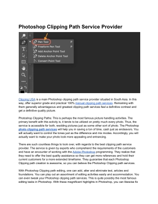 Photoshop Clipping Path Service Provider