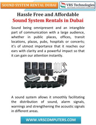 Hassle Free and Affordable Sound System Rentals in Dubai