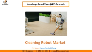 Cleaning Robot Market Size Worth $24 billion by 2026 - KBV Research