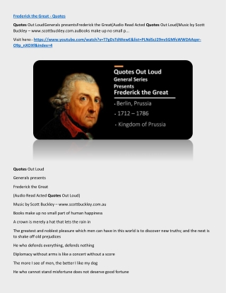 Frederick the Great - Quotes