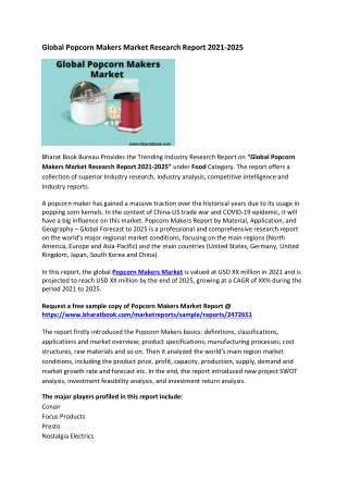 Global Popcorn Makers Market Research Report 2021-2025