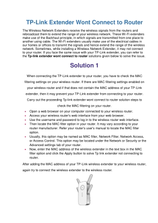 [4 Easy Solutions] TP-Link Extender Wont Connect to Router