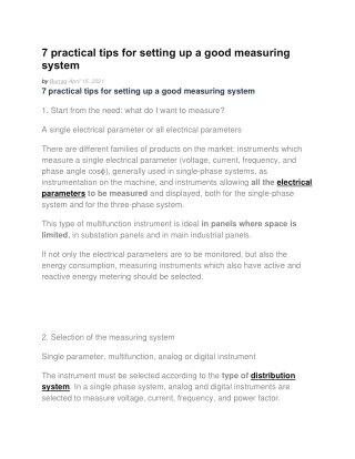 7 practical tips for setting up a good measuring system