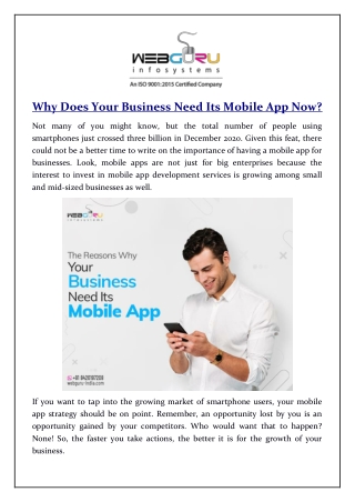 Why Does Your Business Need Its Mobile App Now?