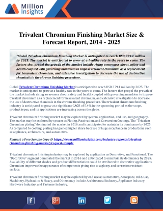 Trivalent Chromium Finishing Market Trends, Growth, Application and Forecast 2025