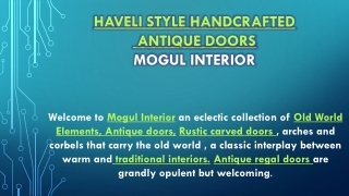 HAVELI STYLE HANDCRAFTED  ANTIQUE DOORS