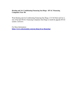Heating and Air Conditioning Financing San Diego - HVAC Financing Companies Near Me