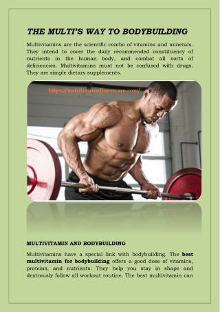 THE MULTI’S WAY TO BODYBUILDING