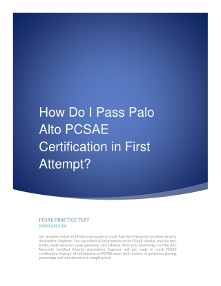 How Do I Pass Palo Alto PCSAE Certification in First Attempt?