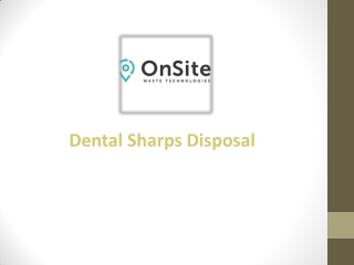 Dental Sharps Disposal