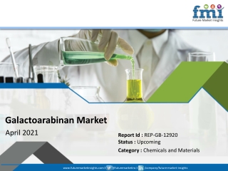 Galactoarabinan Market : Global Industry Analysis 2016 - 2020 and Opportunity Assessment 2021 - 2031