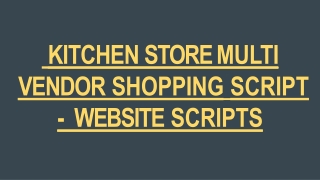 Kitchen Store Multi Vendor Script - ScriptStore