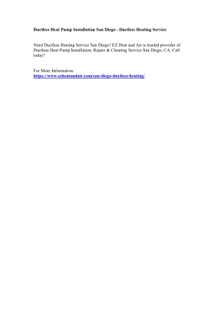 Ductless Heat Pump Installation San Diego - Ductless Heating Service