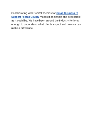 Small Business IT Support Fairfax County