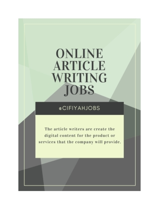 Online article writing jobs for fresher
