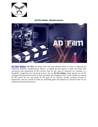 Ad Film Maker -Wisdomcinerts