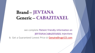 CABAZITAXEL JEVTANA: Cost, Dosage, Uses & Side Effects