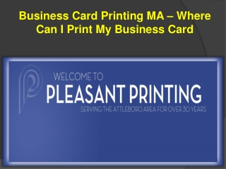 Business Card Printing MA – Where Can I Print My Business Card